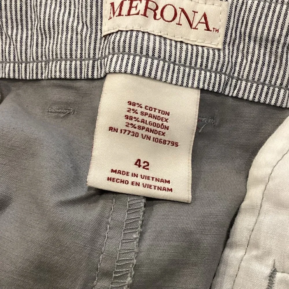 NWT Merona Flat Front Light Gray Shorts Size 42